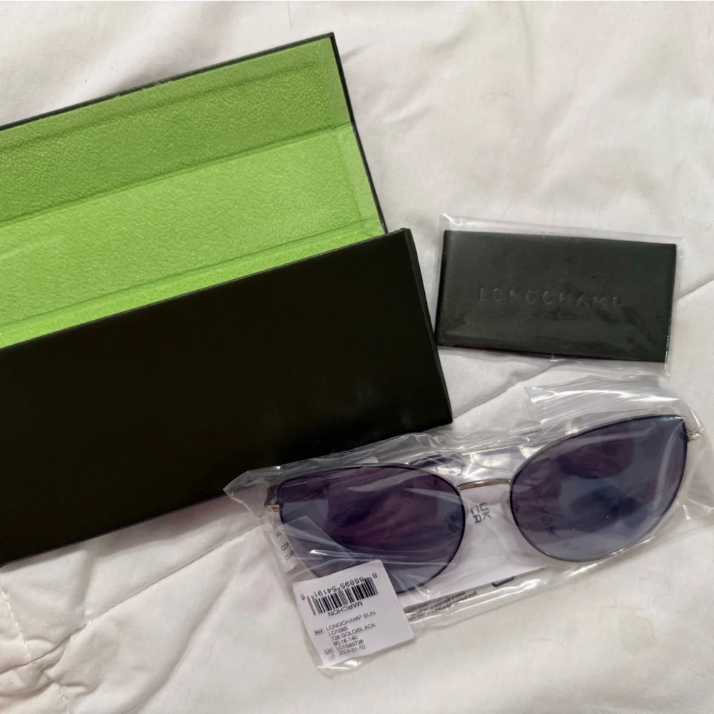 Longchamp Black and Gold Sunglasses - Picture 10 of 12